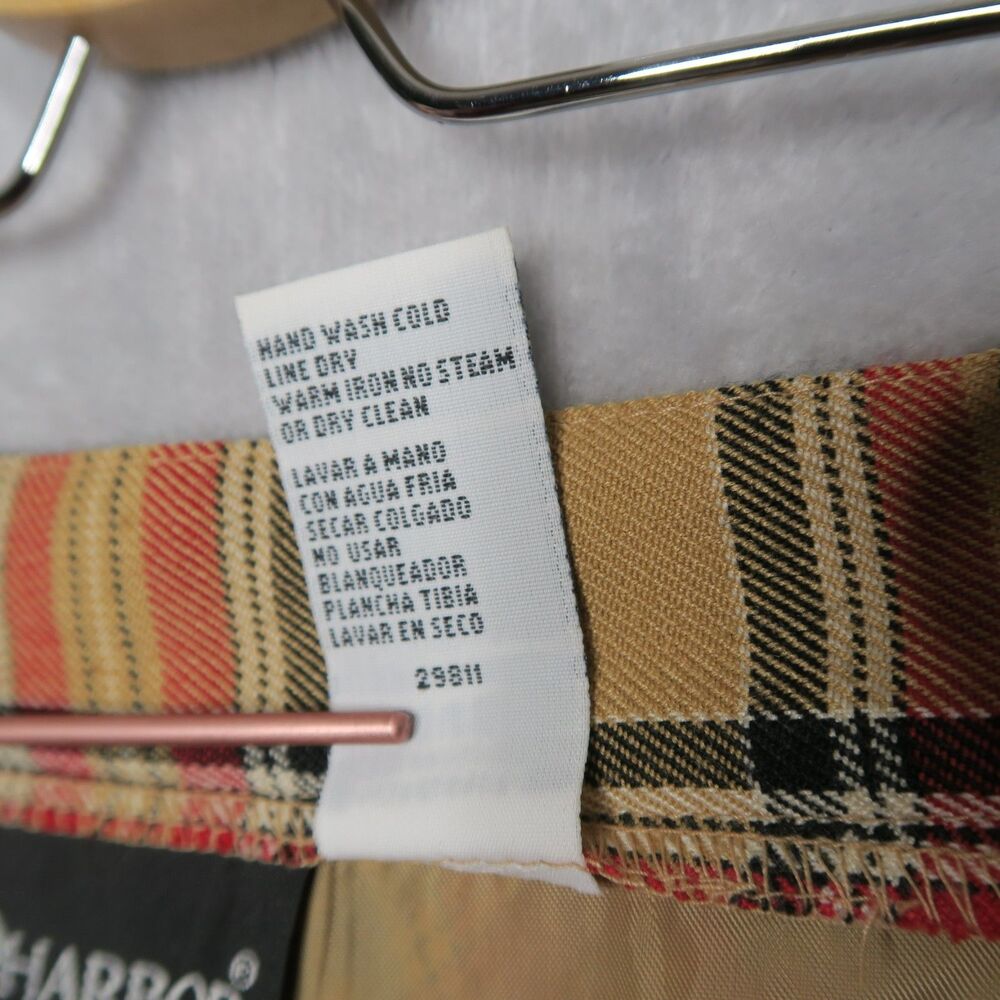 SAG HARBOR Tan Plaid Tea Length Skirt Size 14 Lined Academia Preppy - Picture 12 of 12